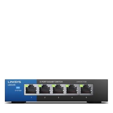 Linksys LGS105 Non-géré Gigabit Ethernet (10/100/1000) Noir, Bleu_0