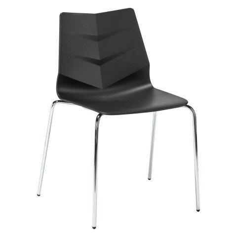 LOT DE 2 - CHAISE KLASS NOIR - PIEDS MÉTAL CHROMÉ