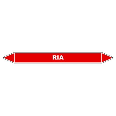 LOT DE 3 - MARQUEUR DE TUYAUTERIE - RIA - NFX 08-105 - VINYLE LAMINÉ 355 X 37 MM