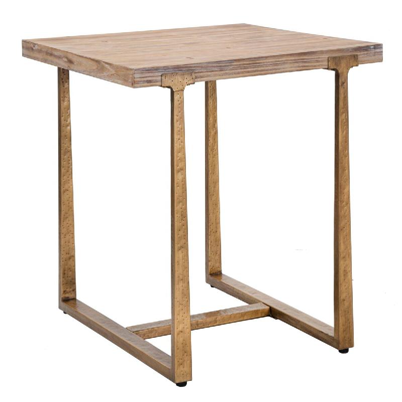 Mauro Ferretti Table De Salle À Manger Carrée Moderne Ankara En Bois Et Métal - Design Simple Et Audacieux - Style Moderne 142814000Q - 142814000Q_0
