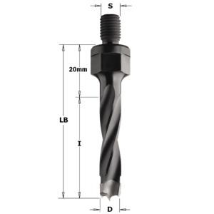 MECHE A QUEUE FILETEE TROUS BORGNES - DIAMÈTRE 12MM, LONGUEUR 63MM, QUEUE M10