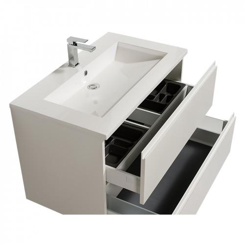 MEUBLE DE SALLE DE BAINS 90 CM SUSPENDU ADELE - BLANC ÉCLAT BATHDESIGN