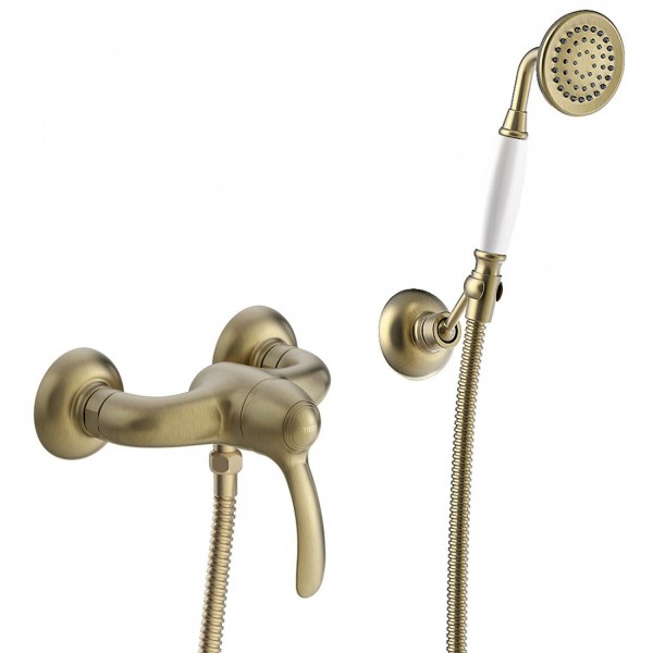 MITIGEUR DOUCHE DOUCHETTE À MAIN ANTICALCAIRE AVEC SUPPORT ORIENTABLE. FLEXIBLE DOUBLE AGRAFAGE - TRES 24216701