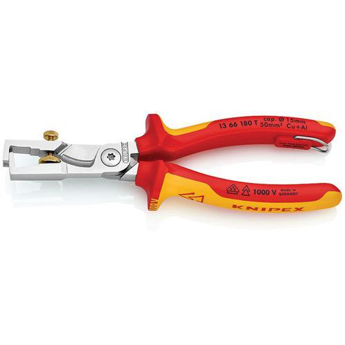 PINCE DÉNUDER ET COUPE-CÂBLES STRIX - ISOLÉE 1000V - OEILLET ANTICHUTE - KNIPEX