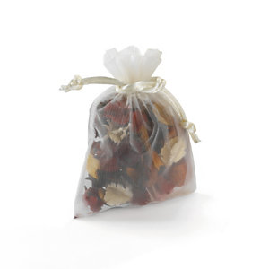 POCHON ORGANDI IVOIRE 12 X 12 CM