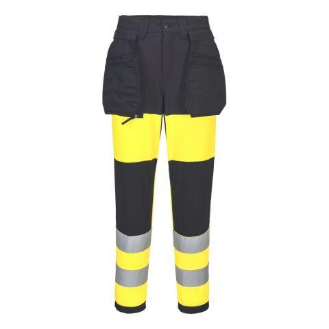PORTWEST CD847 PANTALON FEMMES STRETCH HV ÉCO-CONÇU WX2 JAUNE/NOIR - TAILLE 24 - STANDARD