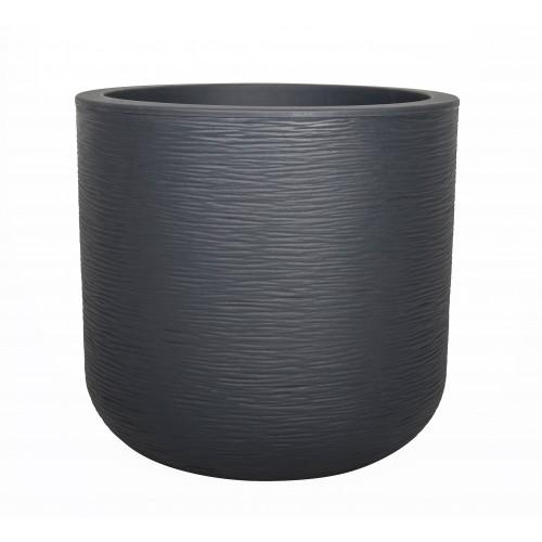 POT ROND 40 CM - CONTENANCE 32,5L - GRAPHIT'UP - 38,5 X 36,8 CM - GRIS ANTHRACITE EDA PLASTIQUES