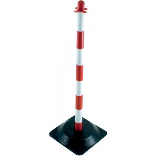 POTEAUX DE SUPPORT BICOLORE ROUGE ET BLANC ET BASES LESTÉES X 2 TALIAPLAST