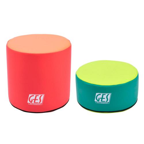 POUFS RONDS GES - LOT DE 2