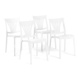 RATTATAN Set 4 Chaises en polypropylène avec fibre de verre empilables pour extérieur et jardin, bar et restaurant, cuisine design moderne - GINA -_0