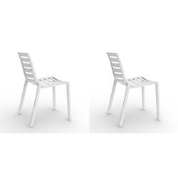 Resol SLATKAT Chaise Intérieur, Extérieur Set 2 Blanc - blanc plastique 21203_0