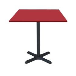 Restootab - Table 70x70cm - modèle Dina rouge uni - rouge fonte TB-DIN-7070S-ROUG_0