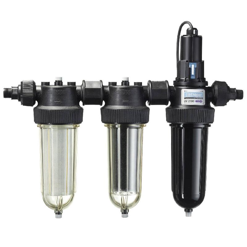 Sterilisateur trio-uv CINTROPUR 2100 26/34 - 230v - 50hz - désinfection des eaux de puits contaminées - équipé d'un préfiltre 25μm et d'un filtre à charbon actif_0