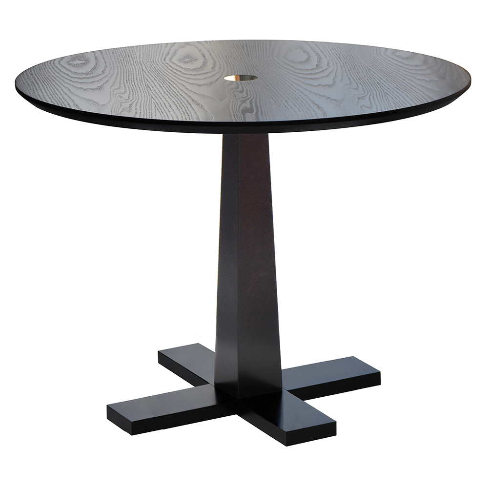 Table de restaurant à piétements croix - modèle 8049x49 GM - embase bois - plateau de 70x70 à 80x80 cm ou Ø80 à Ø100 cm_0