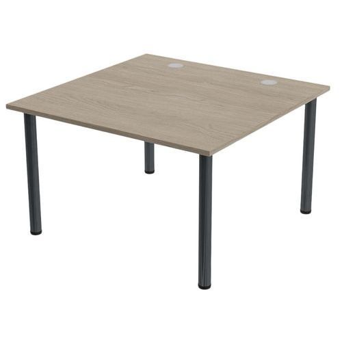 TABLE DE RÉUNION TUBO 120 X 120 CM CHÊNE GRIS ANTHRACITE - MBA