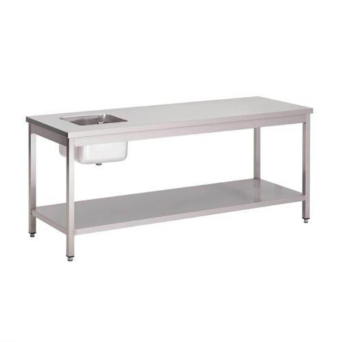 TABLE DU CHEF INOX AVEC ÉTAGÈRE BASSE - 1200 X 700