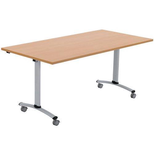 TABLE MOBILE À PLATEAU RECTANGULAIRE PLIANT - HÊTRE