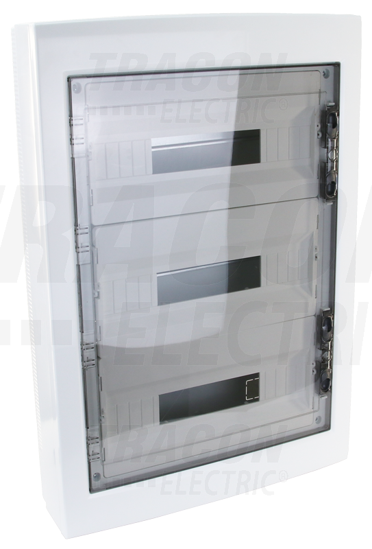 Tableau en saillie - porte plate transparente - 54 modules (3x18) - IP40 - dimensions 670x464x120 mm_0