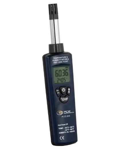 Thermo-Hygromètre portatif, format de poche, pour mesurer la température ambiante, l'humidité relative, le point de rosée - PCE-555 - PCE INSTRUMENTS_0