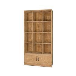 TRADIS Étagère 12 casiers L119 cm et rangement, bois massif - marron 3701468412202_0