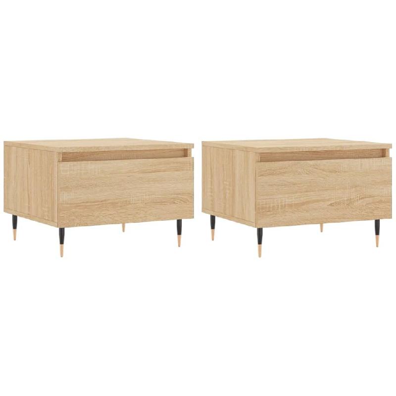 VidaXL Tables basses 2 pcs chêne sonoma 50x46x35 cm bois d'ingénierie Modèle Nova Métal - 830851_0