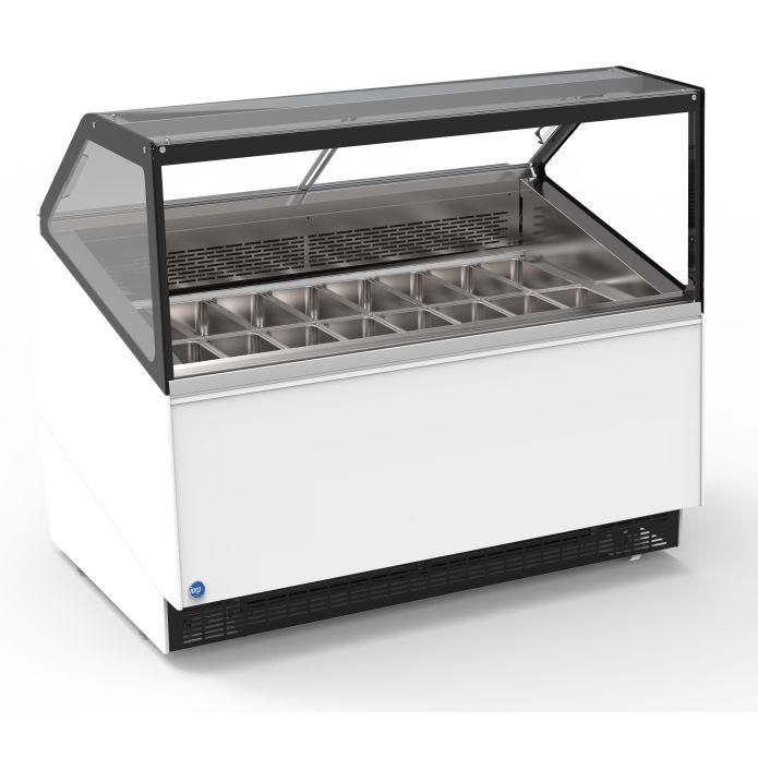 Vitrine de présentation de crème glacée blanche - DELIGHT 16 - IARP - Réfrigération hybride et double éclairage LED_0