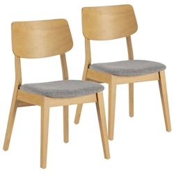 VS Venta-stock Pack de 2 chaises Susi couleur Chêne, bois massif - jaune Bois massif I23113_0