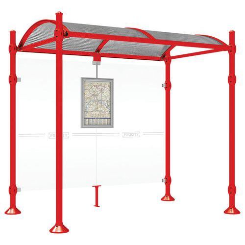 ABRI BUS PROVINCE 2.50 M SANS BARDAGES LAT. AGORA ROUGE 3020 - PROCITY