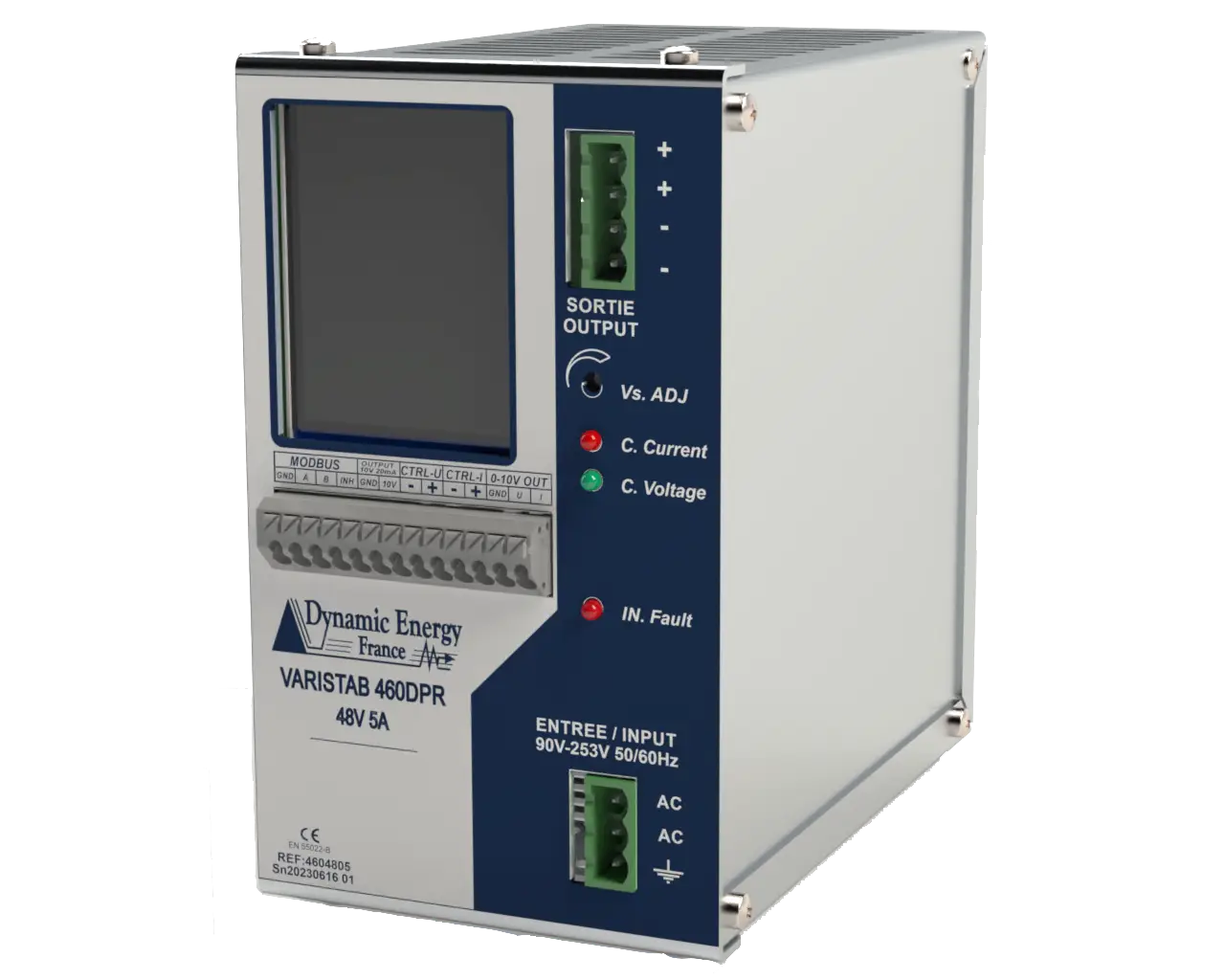 Alimentation programmable par protocole Modbus RTU ou 0-10V ou trimmer en façade - REF 4604805 VARISTAB 460DPR 48V 5A 240W_0