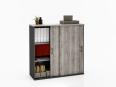 Armoire mi-haute portes coulissantes LAGO H120 bicolore - Deskissimo_0