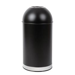 Bolero Poubelle dôme ouverte en acier noire   40 litres - noir acier CW954_0