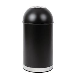 Poubelle dôme Bolero ouverte en acier noir - 40 litres - finition mate avec bac intérieur galvanisé_0