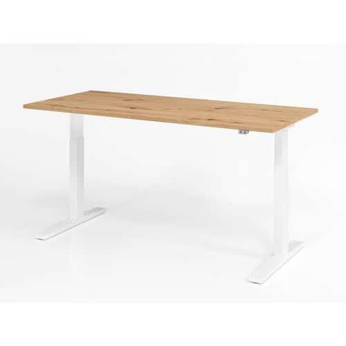 BUREAU ASSIS-DEBOUT SÉRIE XMKA-180X80CM-CHÊNE AMBRÉ-BLANC - HAMMERBACHER