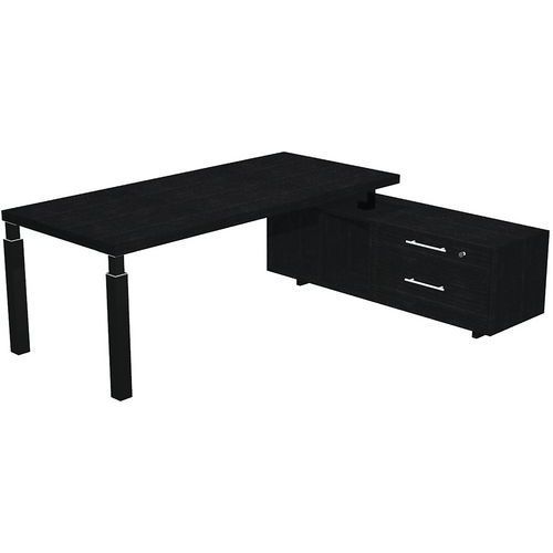 BUREAU CONSOLE ET PIED MÉTAL CARRÉ ROYAL 225CM - NOIR NOIR - ARTARREDI