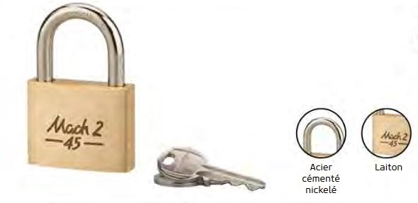 Cadenas à clé mach 2 45 mm 2 clés - fth - 063453 - 031683_0