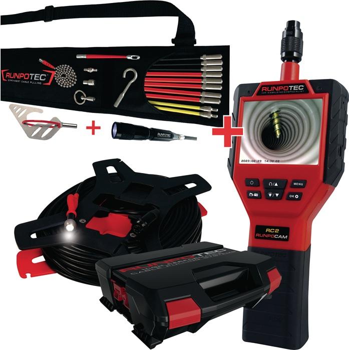 Caméra multifonctions RUNPOCAM RC2 - câble 30 m - Tiges Runpo Comfort - Inspection conduites et murs creux - Runpotec_0