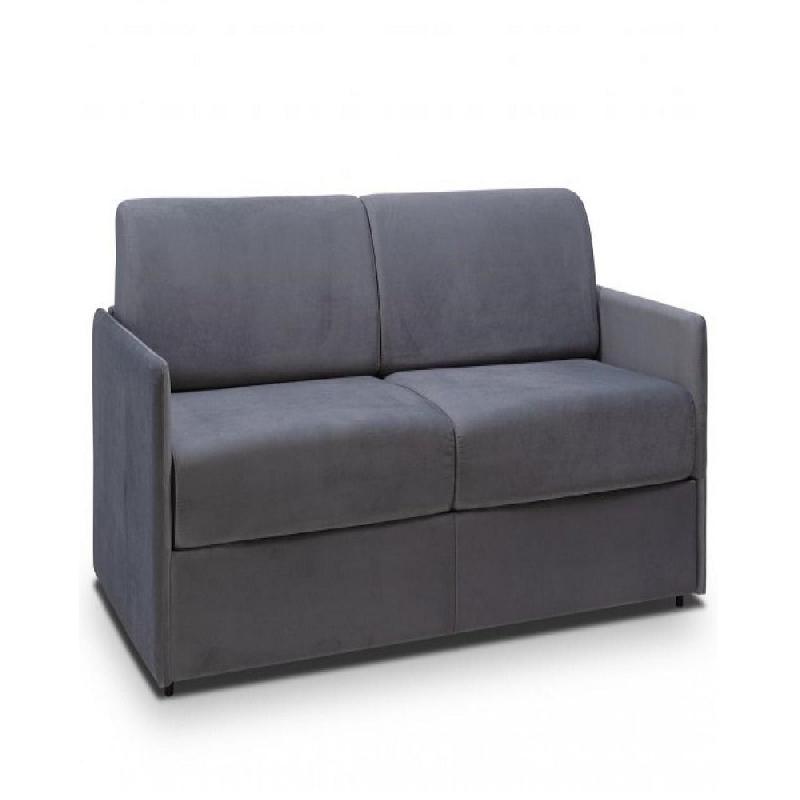 Canapé lit express Colosse - Couchage 120 cm - Matelas 22 cm à mémoire de forme - Velours gris anthracite_0