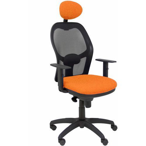 CHAISE JORQUERA AVEC APPUI-TÊTE NOIR/ORANGE - PIQUERAS Y CRESPO