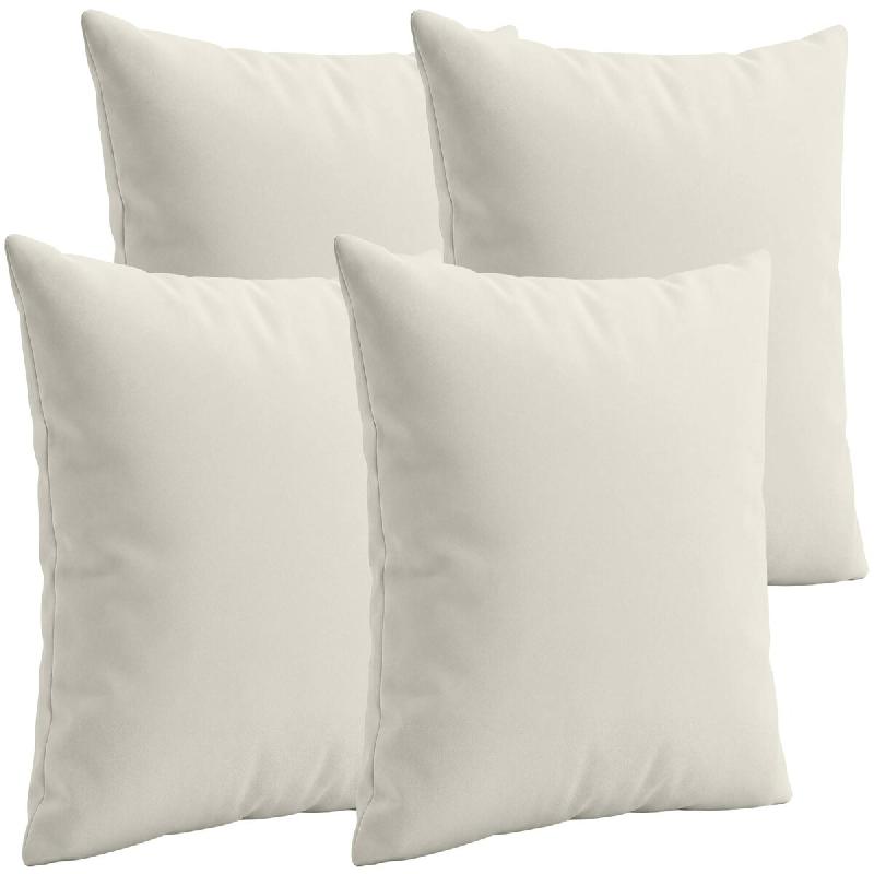 CLP Housses de coussin lot de 4 Tissu HBT: 45x45x45 cm Blanc crème - blanc textile 328687_0