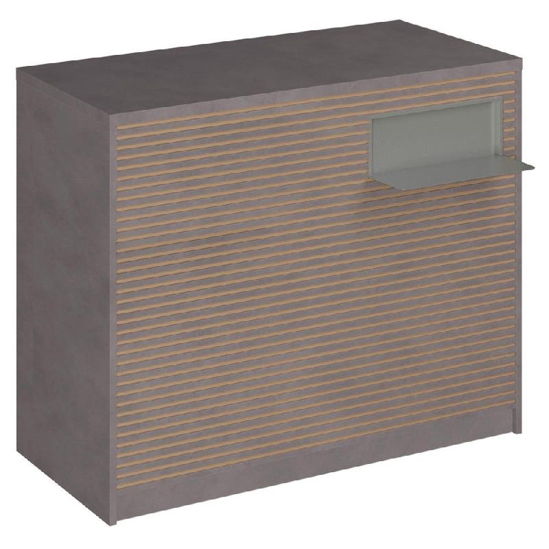 Comptoir Vertigo H T01nat. Spl.Droit L120cm 2tabl.Couliss. 4tab.Amovib. - béton_0