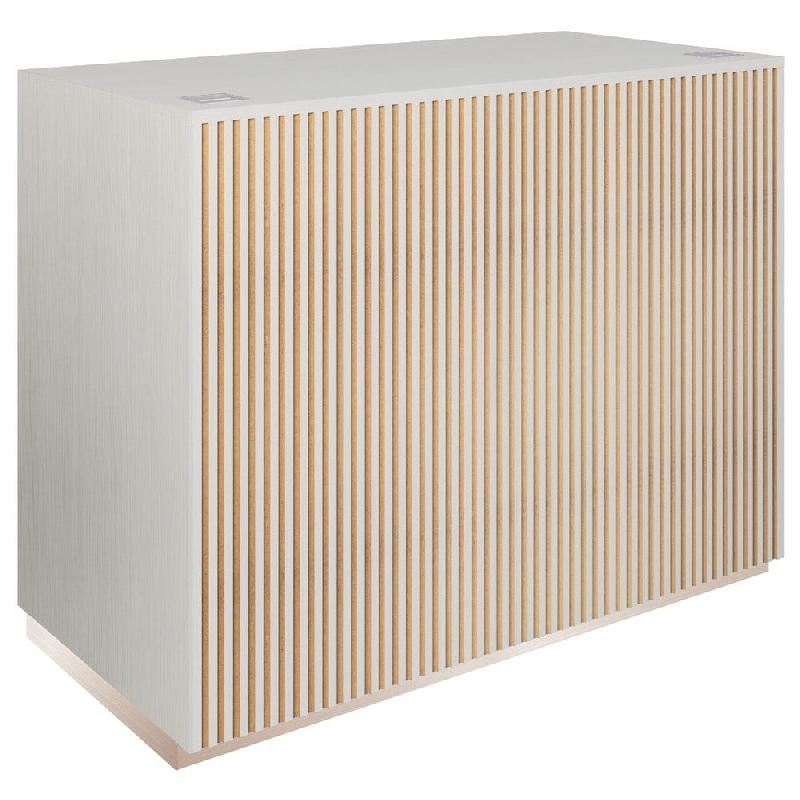 Comptoir Vertigo T01 MDF naturel finition bois blanchi L120cm 1 tiroir 2 tablett_0