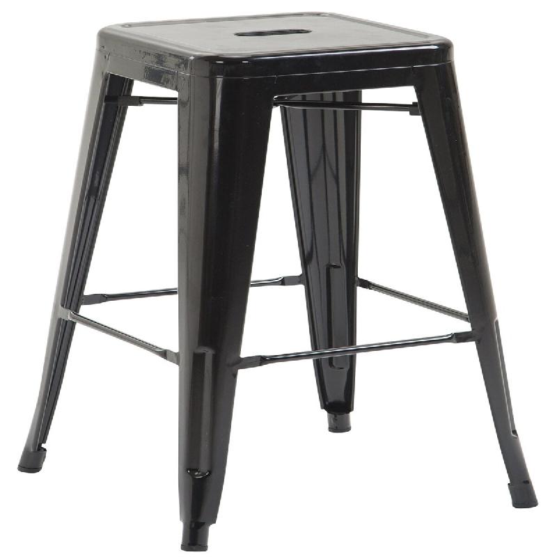 Décoshop26 - Tabouret de bar chaise haute de comptoir style industriel en métal noir 10_0000144 - noir métal 3000875369605_0
