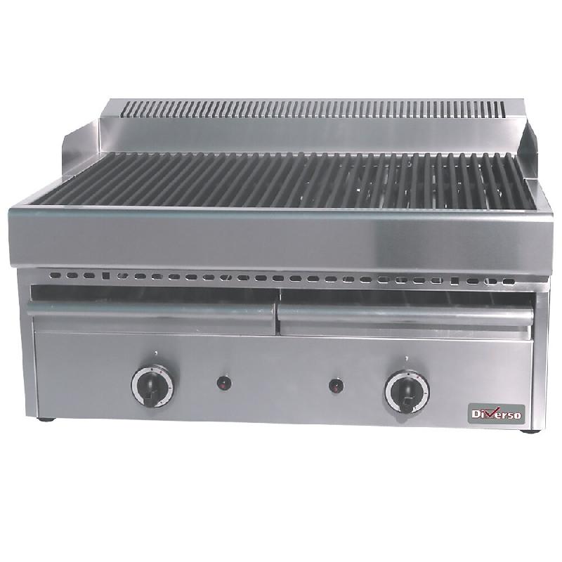 Diamond - Grill-vapeur gaz avec grille de cuisson en fonte -Top- - réf. WR-GV67-77 - inox AKS-WR-GV67-77_0