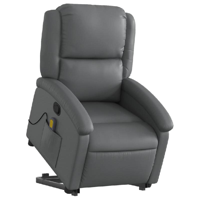 Fauteuil inclinable de massage Gris Similicuir Modèle Jermelora - 8721012167247_0