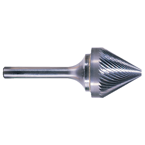 FRAISE LIME ROTATIVE CARBURE CONIQUE 60° Ø TÊTE 25 MM, Ø QUEUE 6 MM, TAILLE SIMPLE FANOCARB SJ 9M - OTELO