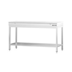 GGM Gastro Table inox de découpe avec plan blanc - Profondeur 600 mm | Ggm - ATK206_FKPGT206 - blanc 4063326376101_0