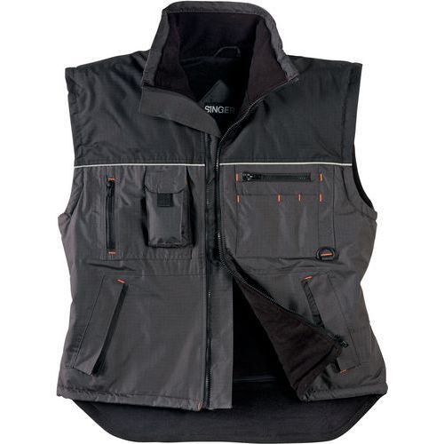 GILET DE TRAVAIL CHAUD ET CONFORTABLE AVEC 2 POCHES EN BIAIS AVEC RABAT - SINGER SAFETY