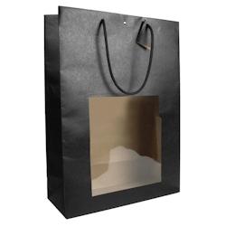 Gimex Sac King Fenêtre Noir Intense Kraft 180g - 33+14x45,7cm par 60 - noir en carton 3700481692905_0