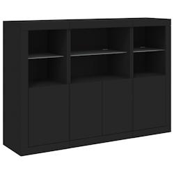 Helloshop26 - Buffet bahut commode armoire meuble de rangement organisateur cuisine salle de séjour salon avec lumières LED 3 pcs 02_0037226 - 30002_0