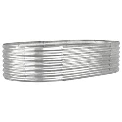 Helloshop26 - Jardinière bac lit surélevé plantes fleurs terrasse jardin de jardin acier enduit de poudre argenté argent 02_0039716 - 3000218549633_0